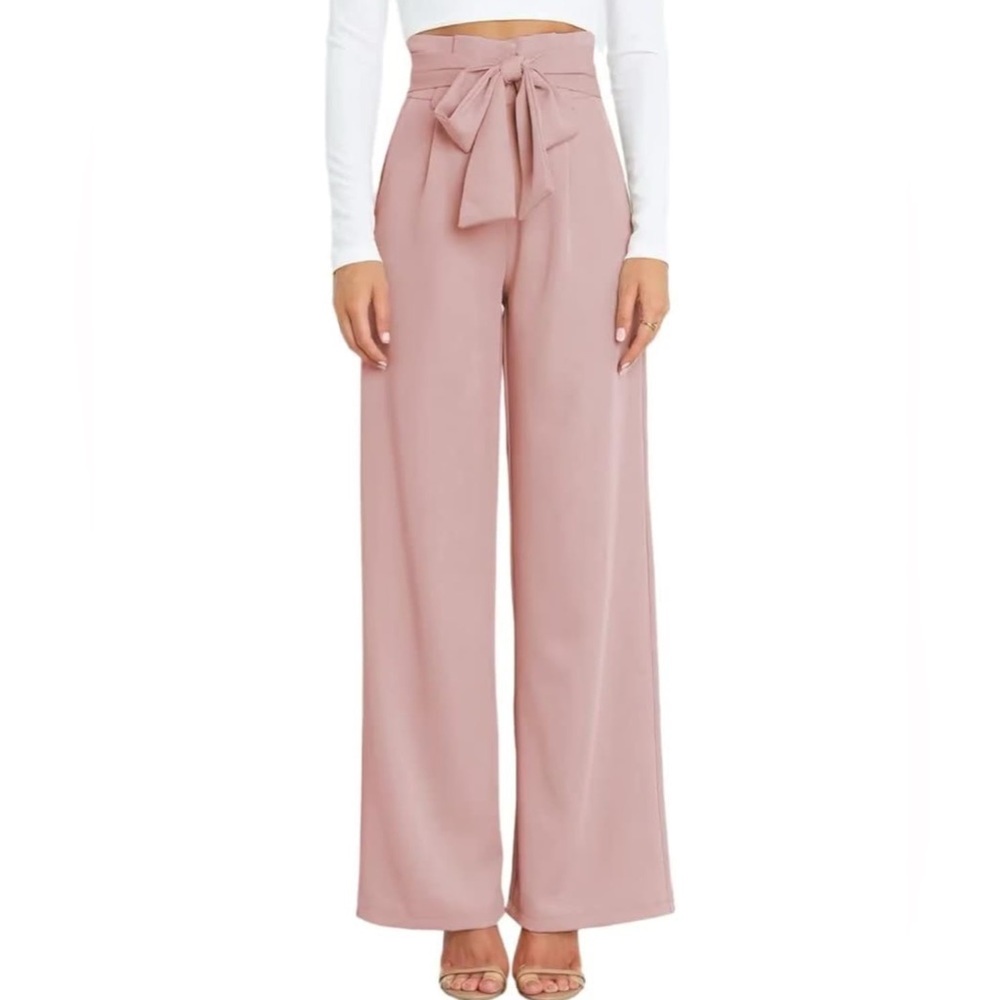 NWT Blush Pink High Waisted Wide Leg Pants